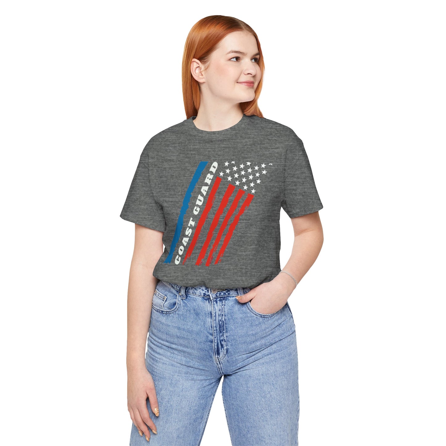 Coast Guard Stars and Stripes Adult Short Sleeve Tee