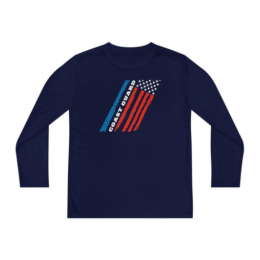 Coast Guard Stars and Stripes Youth Long Sleeve Competitor Tee