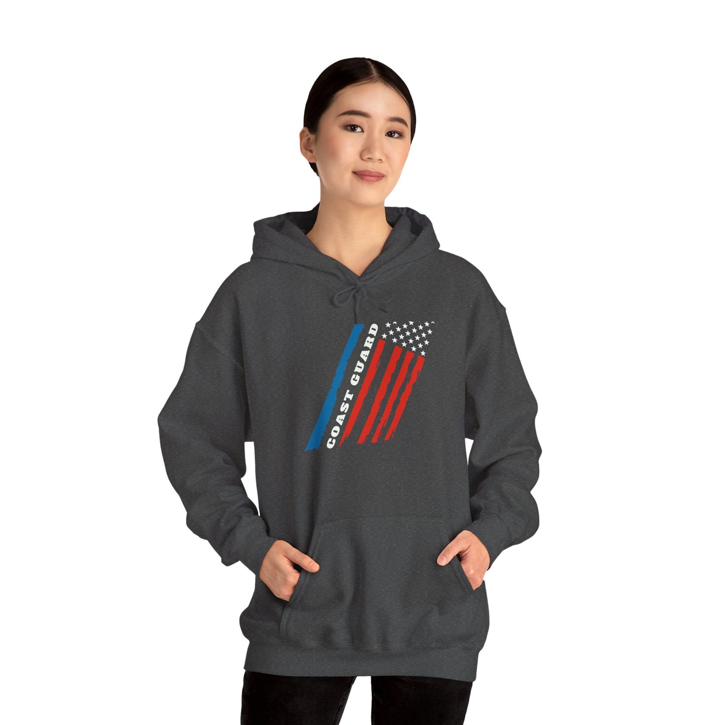 Coast Guard Stars and Stripes Adult Hooded Sweatshirt