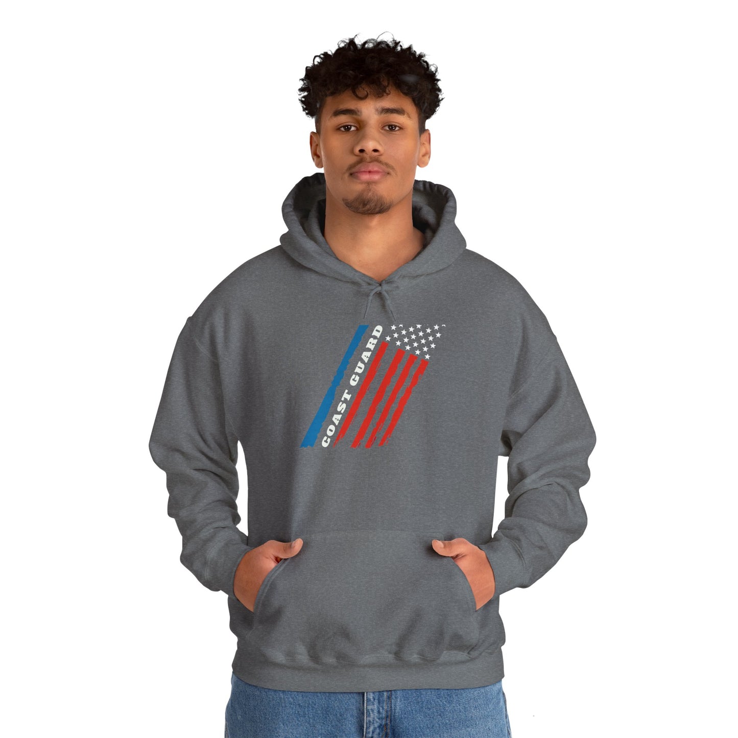 Coast Guard Stars and Stripes Adult Hooded Sweatshirt