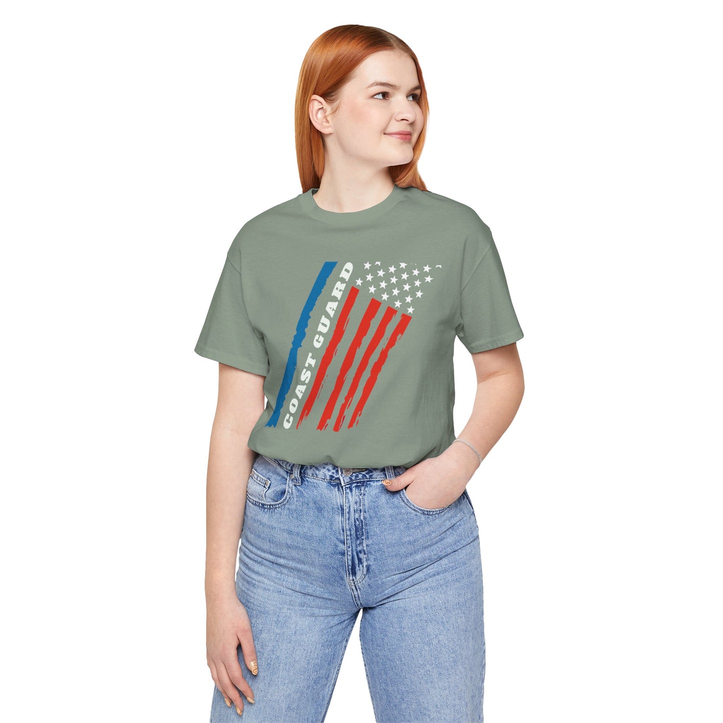 Coast Guard Stars and Stripes Adult Short Sleeve Tee