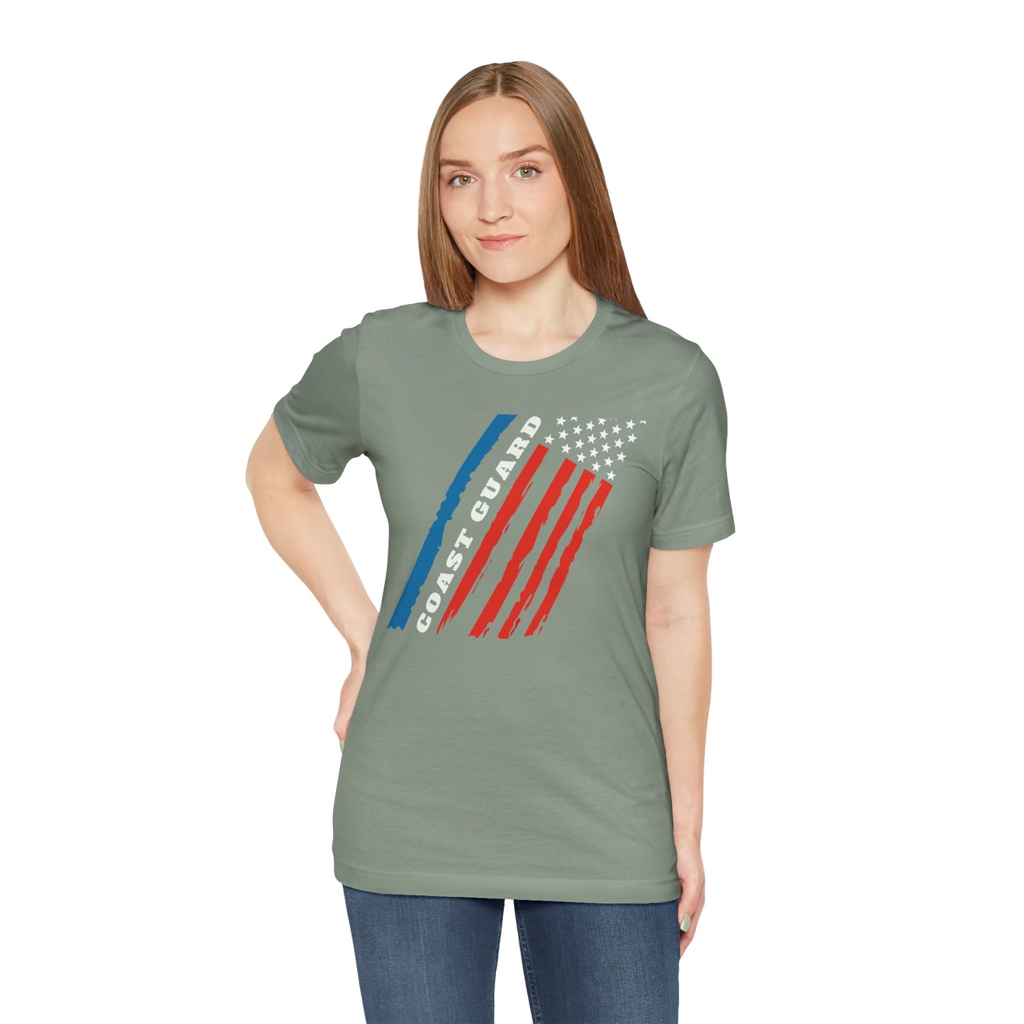 Coast Guard Stars and Stripes Adult Short Sleeve Tee