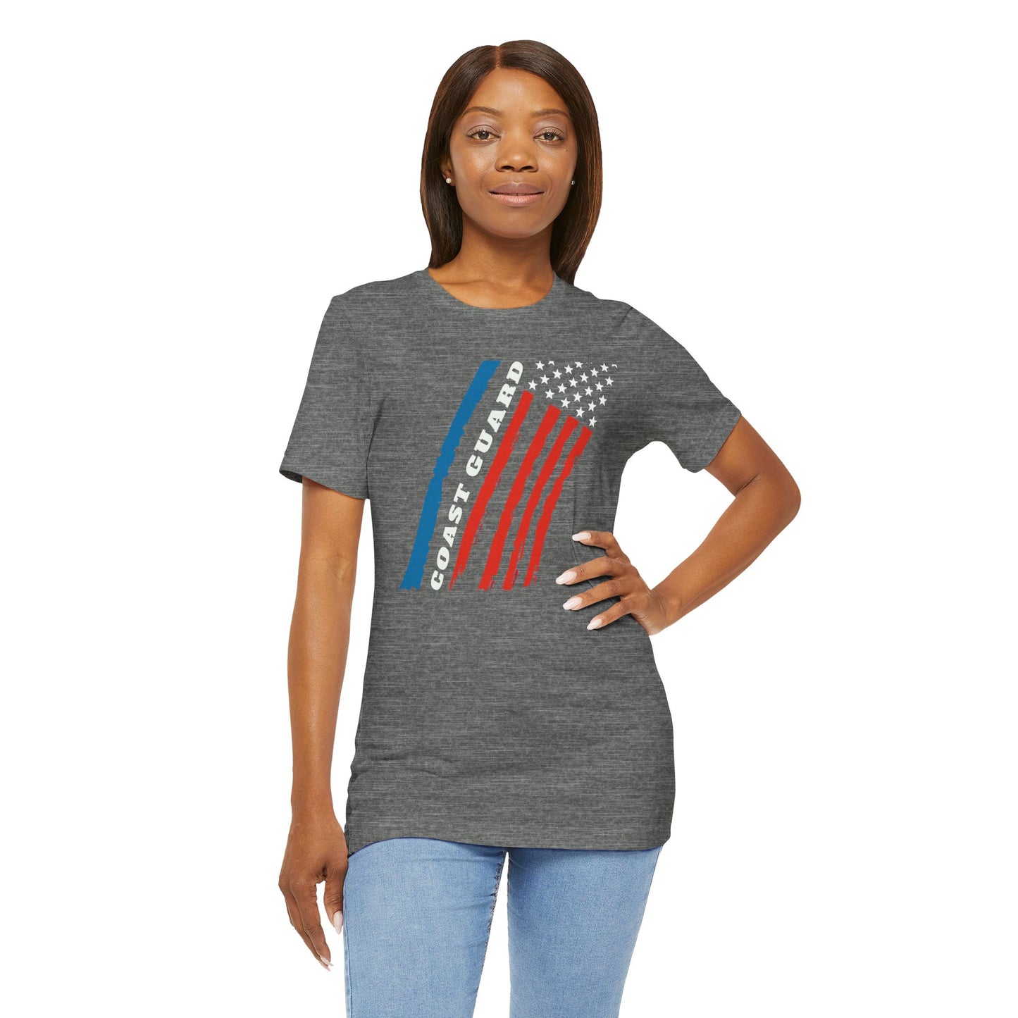 Coast Guard Stars and Stripes Adult Short Sleeve Tee